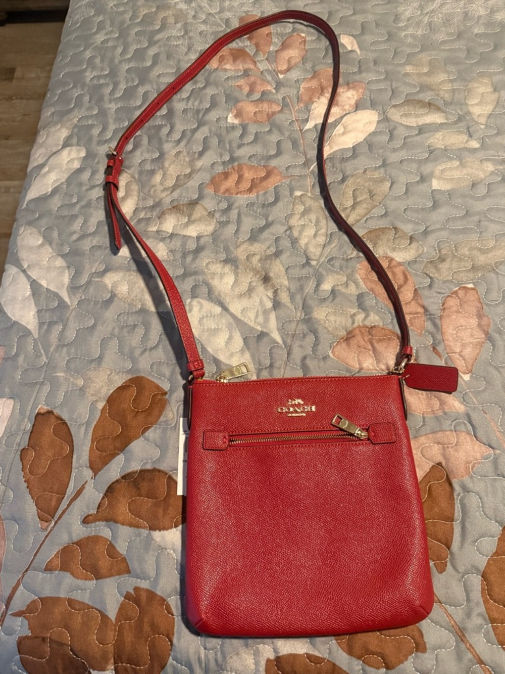 Coach Crossbody Bag in Red with Gold Hardware - Picture 4 of 7